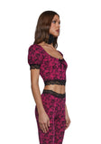 Lace Print Crop Top