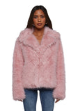 Melora Faux Fur Coat - Pink