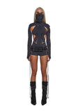 Outro Shredded Romper With Shrug