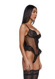 Wild Embrace Lace Bodysuit - Black