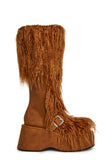 For Good Faux Fur Boots - Brown