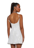 Over The Moon Sequin Dress - White