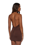 Solana Bodycon Mini Dress - Brown