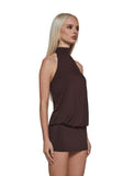 Club Moves Halter Dress - Brown