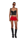 Fierce Flirt Lace Skirt - Red
