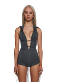 Downbeat Hooded Romper - Black