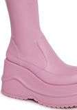 New Fans Wedge Stretch Boots - Pink