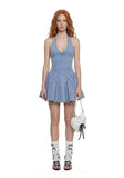 Divine Feminine Peplum Dress - Denim