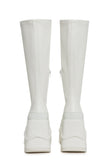 New Fans Wedge Stretch Boots - White