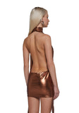Ego Halter Dress With Scarf - Gold