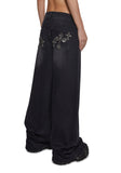Sinful Attitude Wide Leg Jeans - Black Glitter