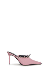 On Your Toes Spiked Mules - Pink