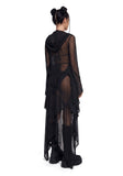 Sparkled Myths Hooded Duster - Black