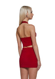 Chart Topper Skirt Set - Red