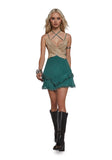 Butterfly Frill Mini Dress - Green