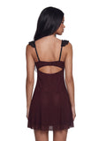 Double Date Mini Dress - Dark Red