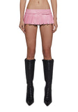 Pleated Mini Skirt With Rings - Pink