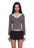 Eleanor Collared Long Sleeve Top