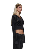 Embossed Velour Corset Hoodie