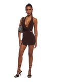 Chart Topper Skirt Set - Brown