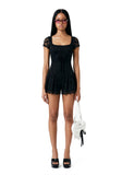 Elaine Lace Babydoll Romper - Black