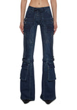 Level Up Cargo Fitted Jeans - Blue