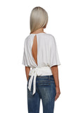 Charm Behavior Wrap Top - White