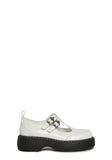 Double Strap Mary Jane - White