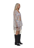 Fluorescent Eden Sequin Duster - White