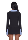 Eleanor Collared Long Sleeve Top - Striped