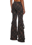 Aurora Cargo Jeans - Dark Plaid
