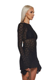 Techno Novelty Mesh Dress - Black
