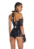 Endless Horizon Shredded Romper - Black