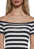 Off The Shoulder Striped Top