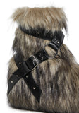 Low Wild Instincts Faux Fur Combat Boots - Off White