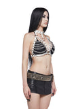 Brazen Tactics Chain Harness Choker - White