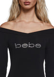 Logo Off The Shoulder Top