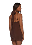 Latest Nightspot Halter Dress - Brown