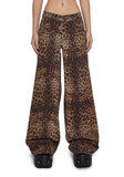 Sinful Attitude Wide Leg Jeans - Leopard