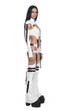 Digital Lands Bodysuit And Leg Warmers Set - White