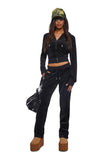 OG Big Bling Velour Track Pants - Black