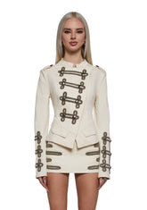 Military Parade Twill Jacket - White
