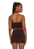 Chart Topper Skirt Set - Brown