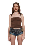 Dress Code Violation Crop Top - Brown
