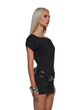 Milan At Midnight Backless Belted Mini Dress