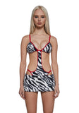 Tammy Bodysuit And Skirt Set - Zebra