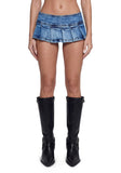 Harlow Micro Belt Skirt - Blue