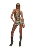 Camo Monokini And Skirt Set