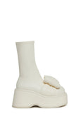 Make It Mine Bow Booties - White