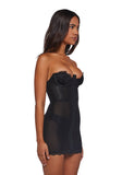 Captivating Gazes Slip Dress - Black